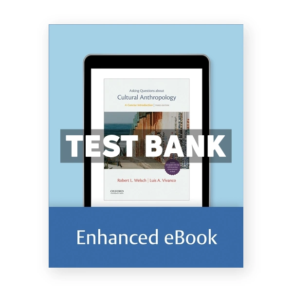 Asking Questions About Cultural Anthropology - A Concise Introduction 3rd edition Welsch Test Bank