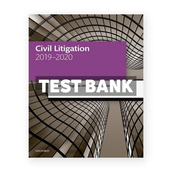 Civil Litigation 2019-2020 12th edition Cunningham-Hill Test Bank