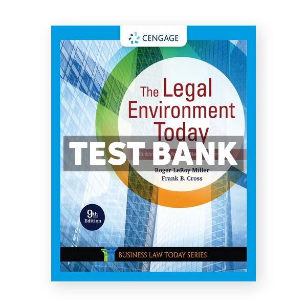 Legal Environment Today 9th edition Miller Test Bank