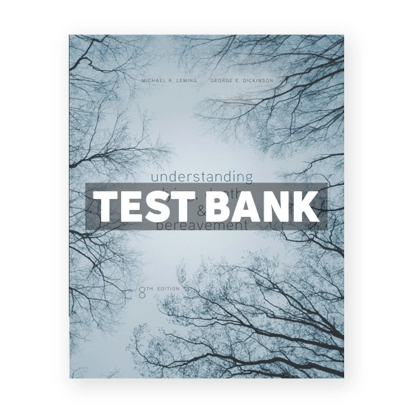 Understanding Dying Death and Bereavement 8th edition Leming Test Bank