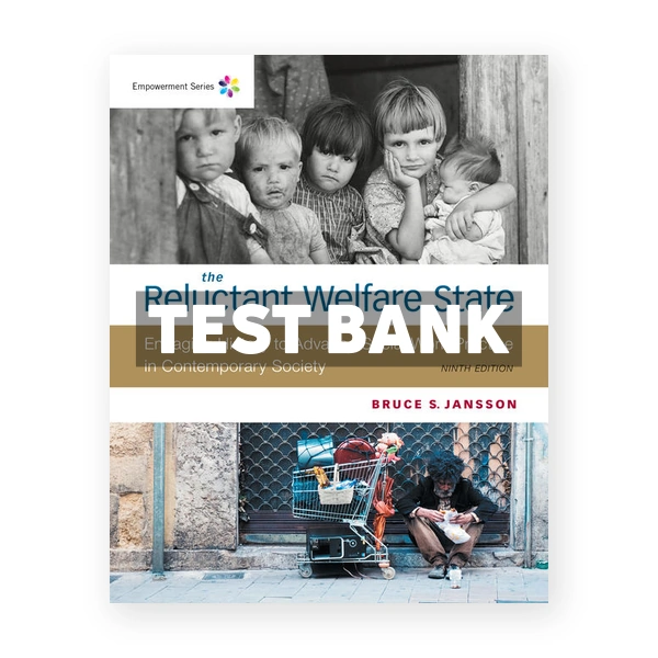Empowerment Series The Reluctant Welfare State 9th edition Jansson Test Bank