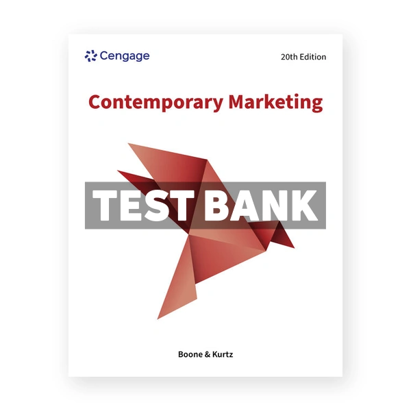 Contemporary Marketing 20th edition Boone Test Bank